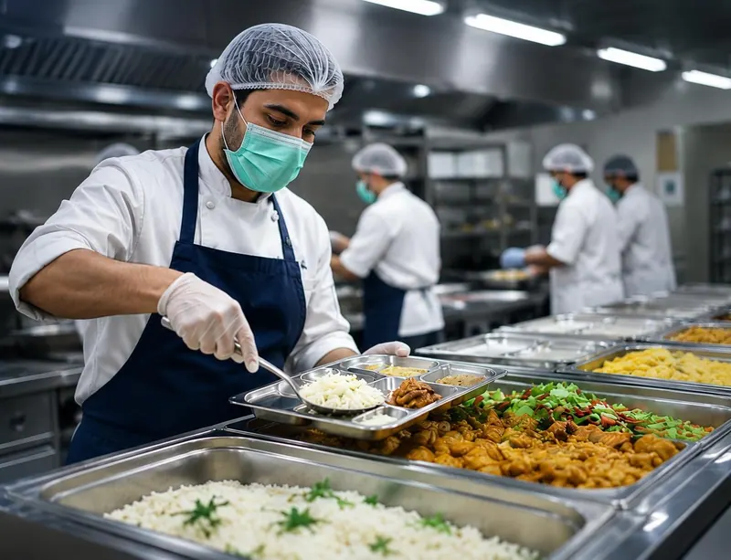 Gebze tabldot yemek servisi: Profesyonel aşçı 4 çeşit dengeli tabldot tepsisine sıcak ev yemeği servisi yapıyor